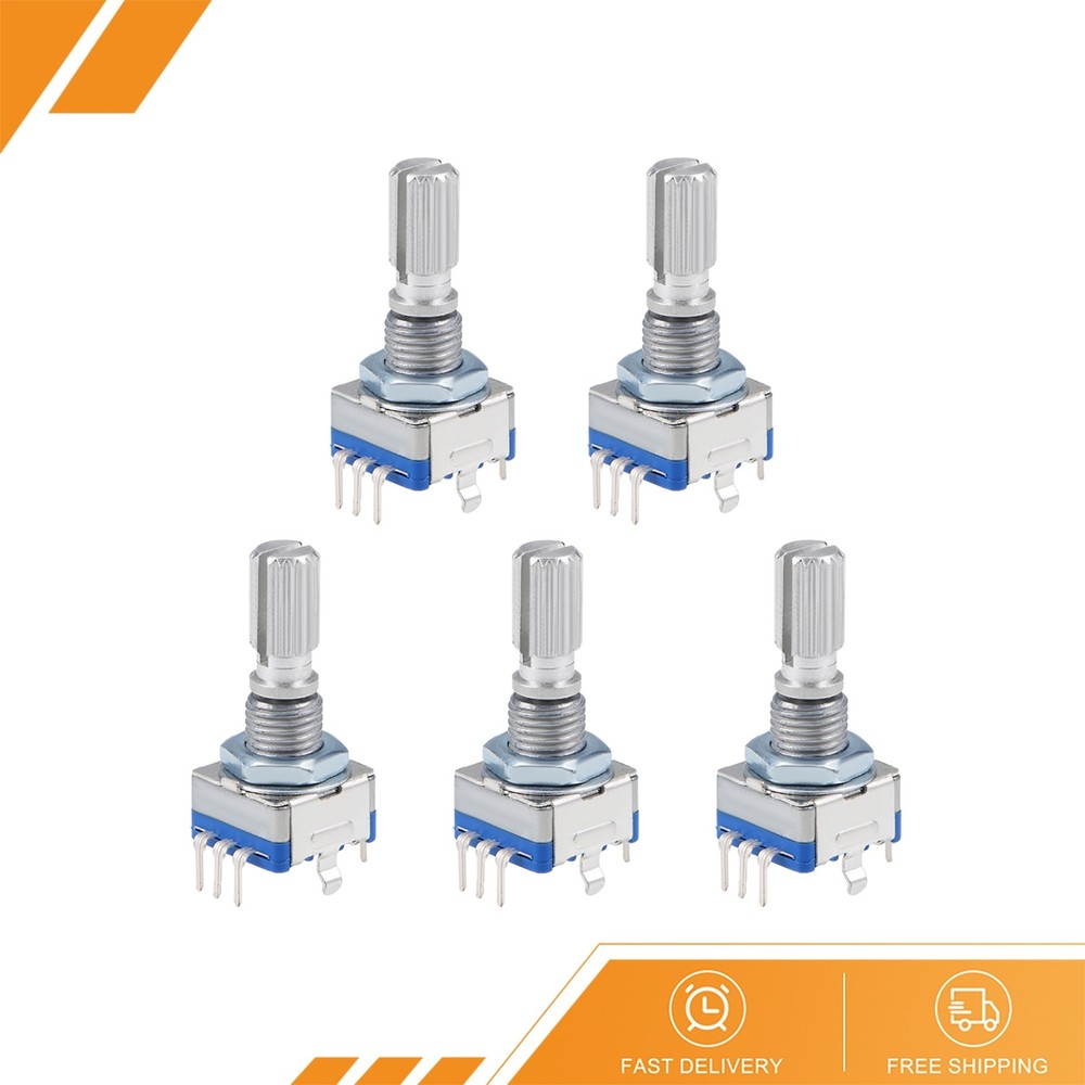 5Pack 360 Degree Rotary Encoder Code Switch Potentiometer EC11 7Pins 20mm