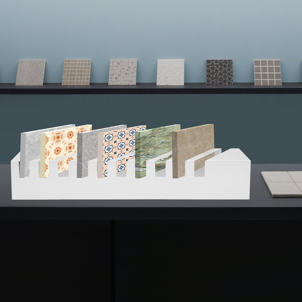 Small Tile Display Rack, Countertop 10 Slots Tile Display Stand, Tile Display