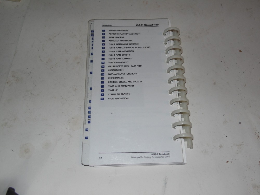 CAE UNS-1 FMS Taskbook Training Manual 2004