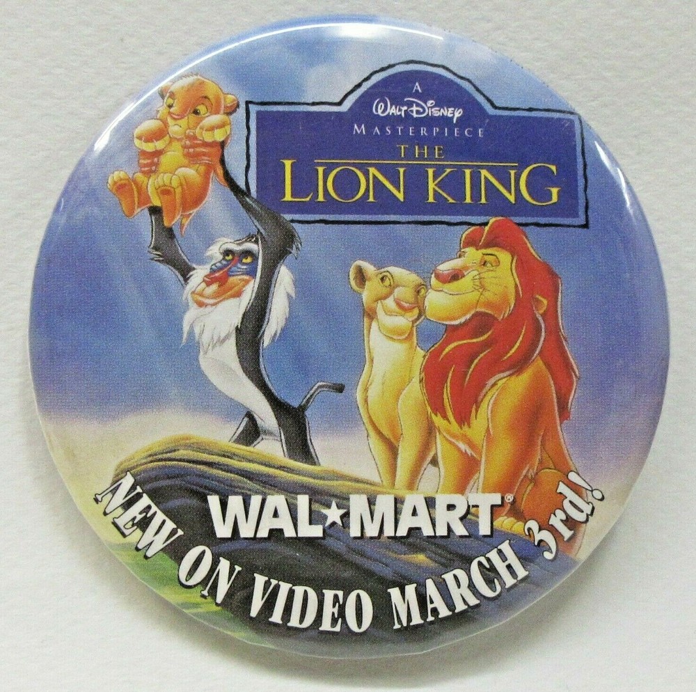 Disney LION KING WAL-MART full color 3" pinback button
