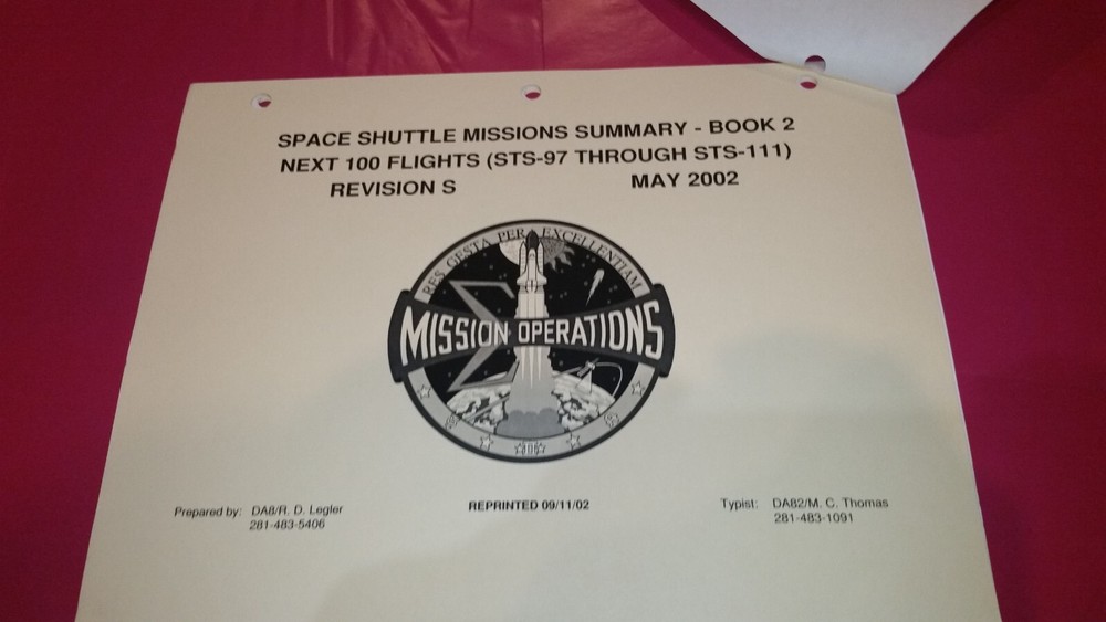 NASA SPACE SHUTTLE MISSIONS REPRINT NEXT 100 FLIGHTS BOOK 2, MAY 2002