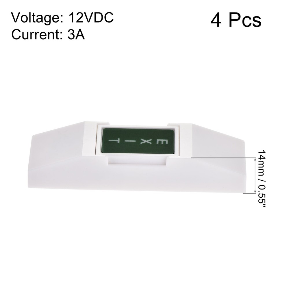 4 x Push to Exit Button Release Switch Door Access Control PC Panel 12V 3A White