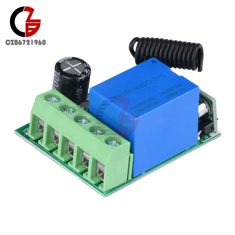 433Mhz 5-60V 1CH Wireless Remote Control Switch Relay Receiver Module with Case