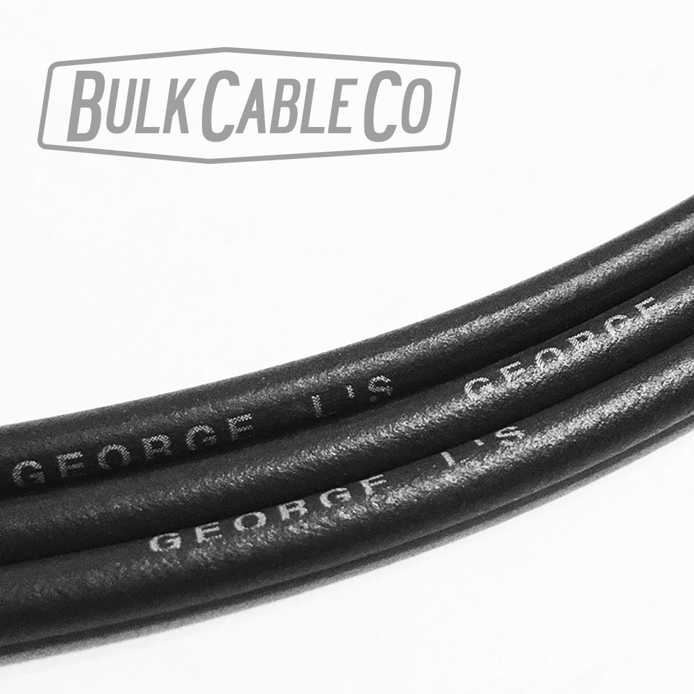 6 FT - George L's .155 - BLACK - Pedalboard Patch Cable - Bulk Guitar FX Cable