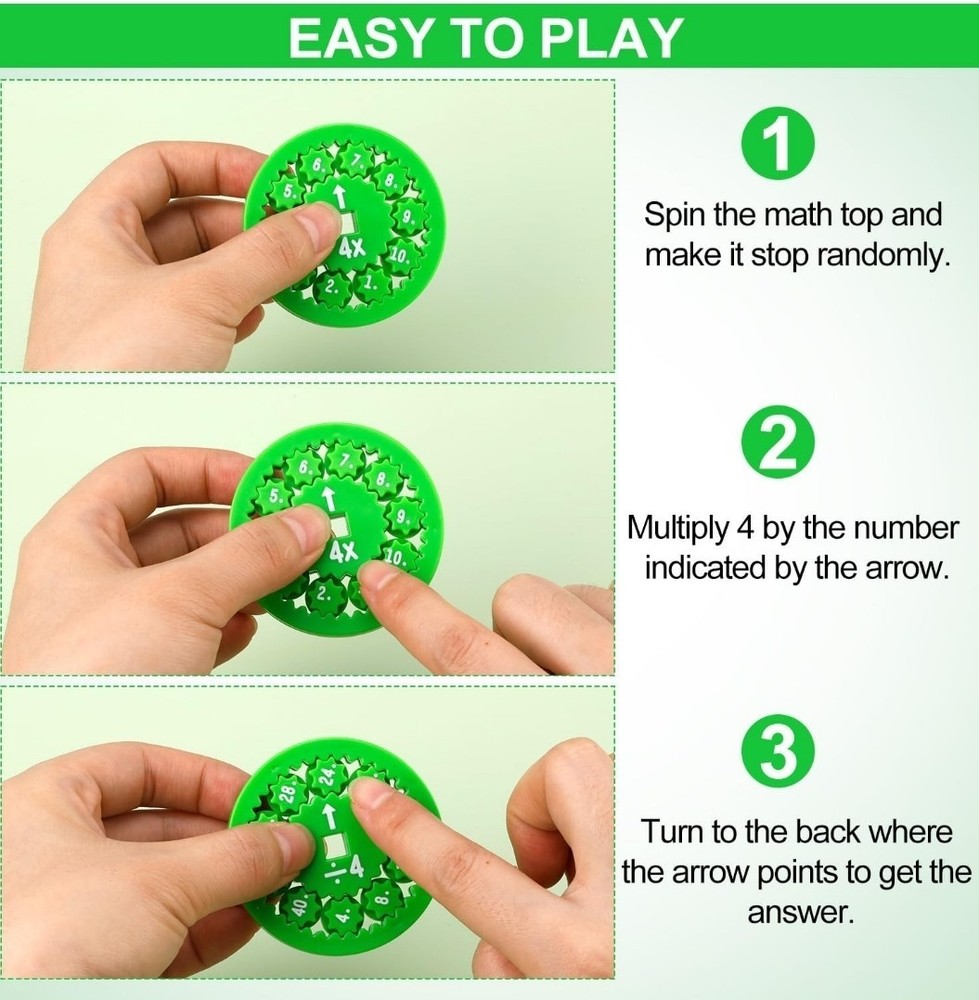 Math Fact 9 Fidget Spinners Multiplication & Division Spinner for Kids