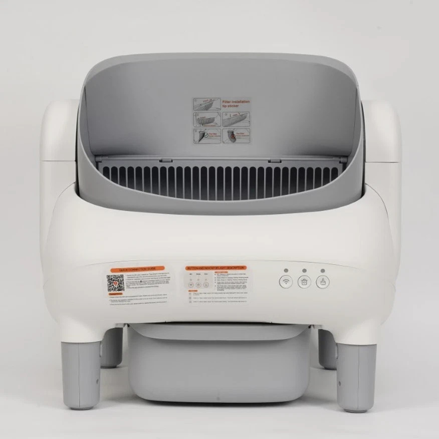 Used Automatic Self-Cleaning Cat Litter Box, APP Control, Open Top, Odor Lock