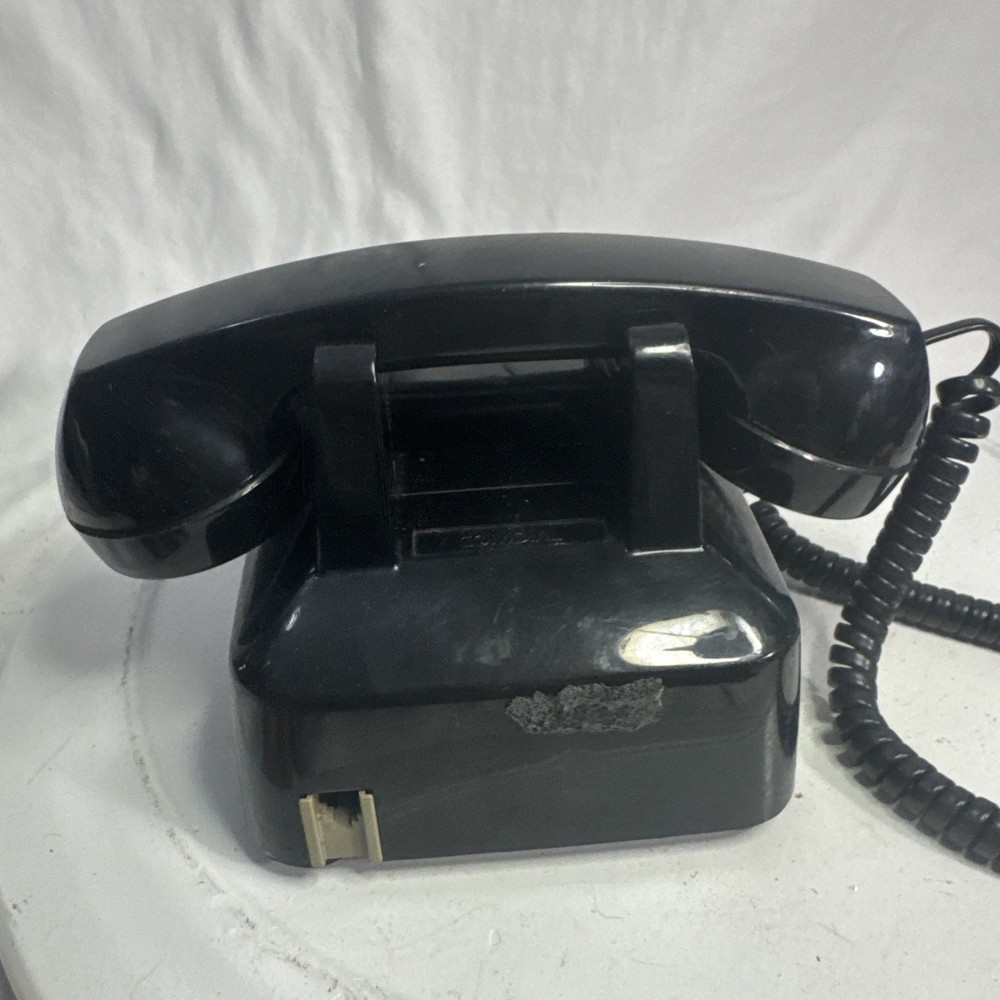 Vintage Black Comdial Push Button Desktop Telephone - Black