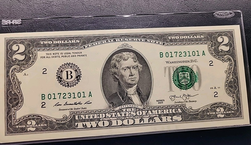 2013 Two Dollar Bill Error Over Ink On The Seal