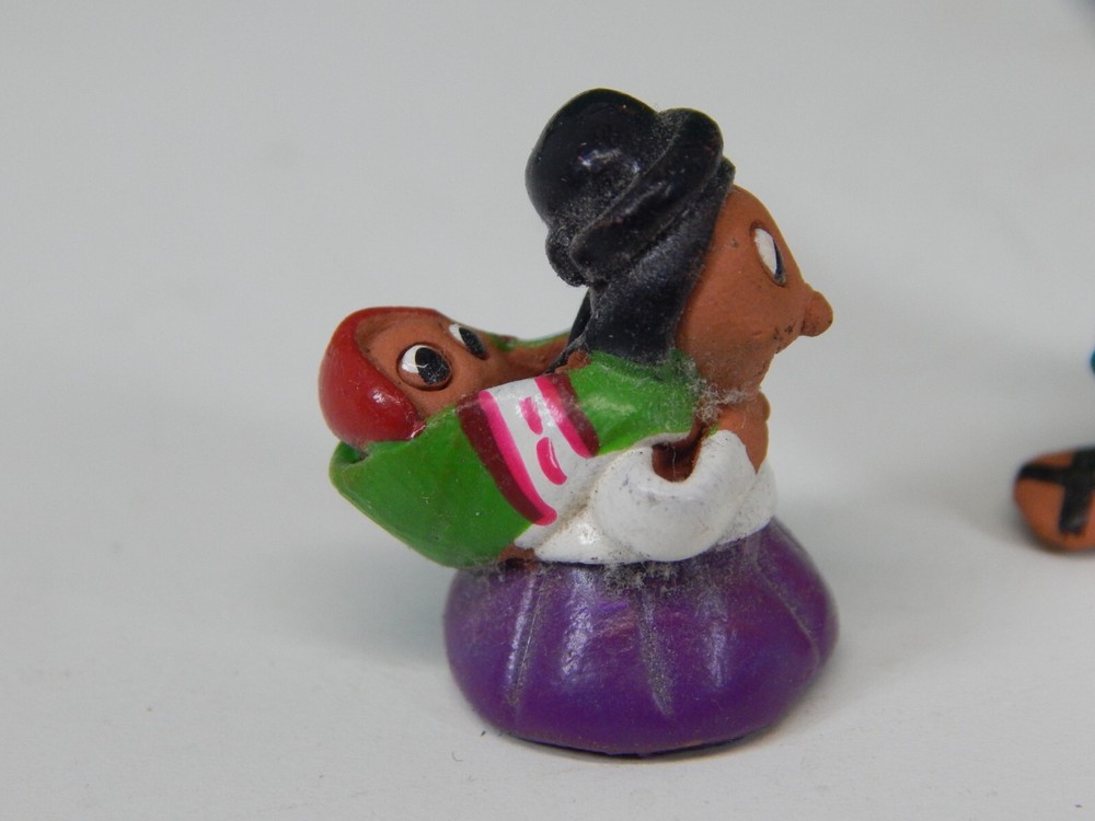 Miniature Peruvian Clay 1" Figurines Hand Painted