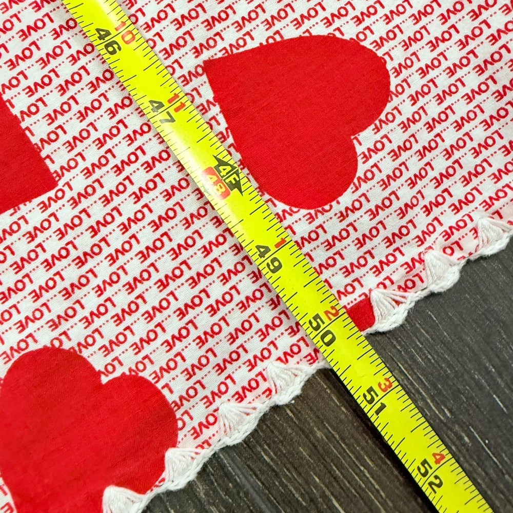 Handmade Red & White Lightweight Blanket Hearts