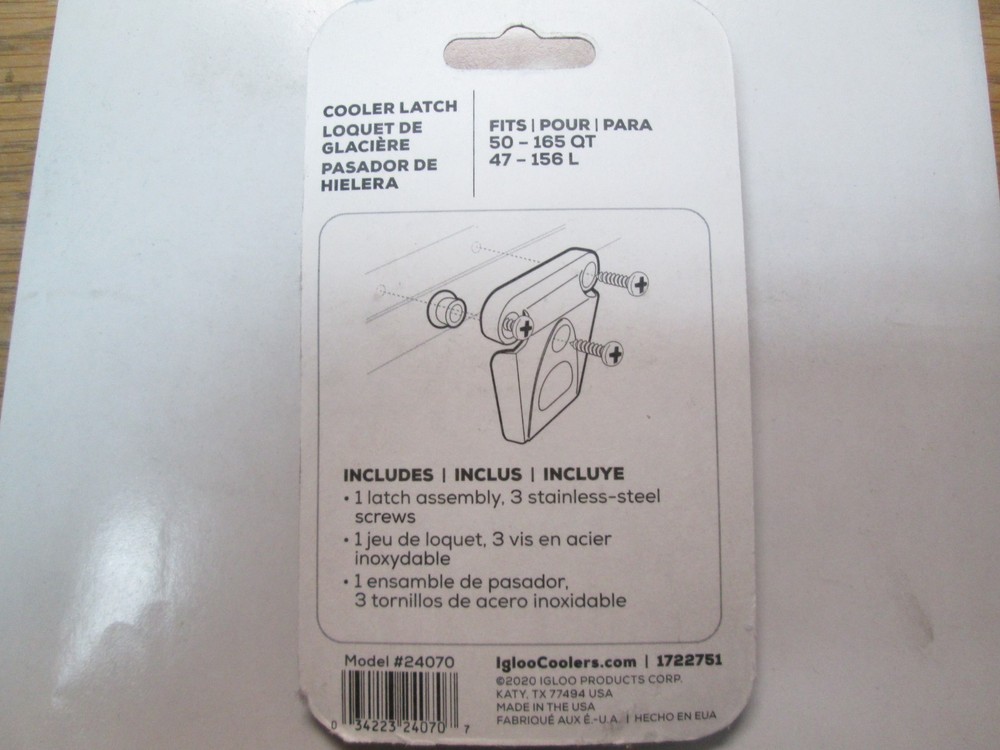 Igloo Cooler Replacement Plastic Latch Post & Screws Set Part #24070