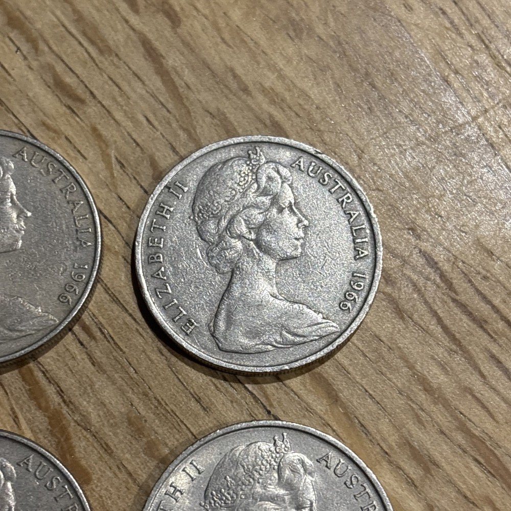 1966 20 Cent Coins X 4 Wave gap Australian Elizabeth II