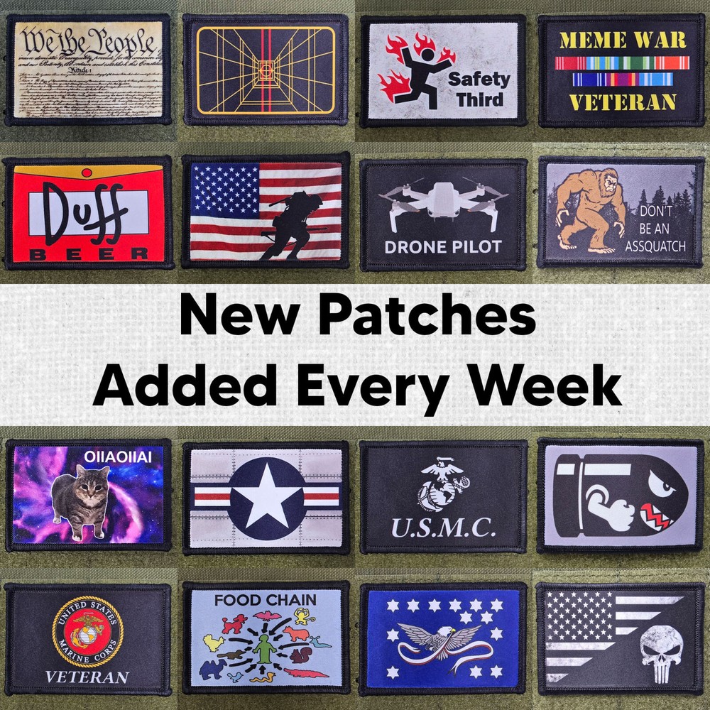 Reverse Patch Moral Tactical Meme Game Military USA Blue Hook & Loop 3x2