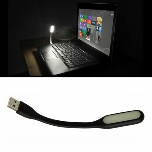 2x USB LED Lamp Light Laptop Computer Desktop Bright White Study Flexible Black