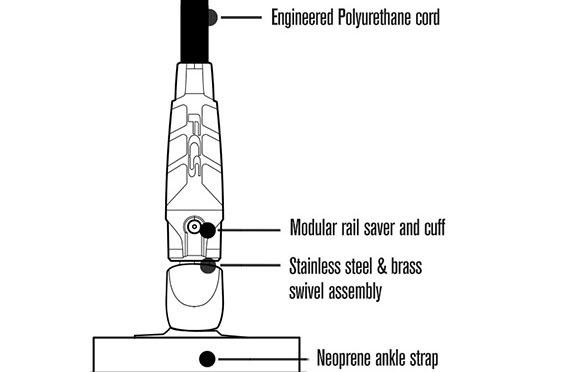 FCS Essential SUP Leash Black 9ft0in Ankle