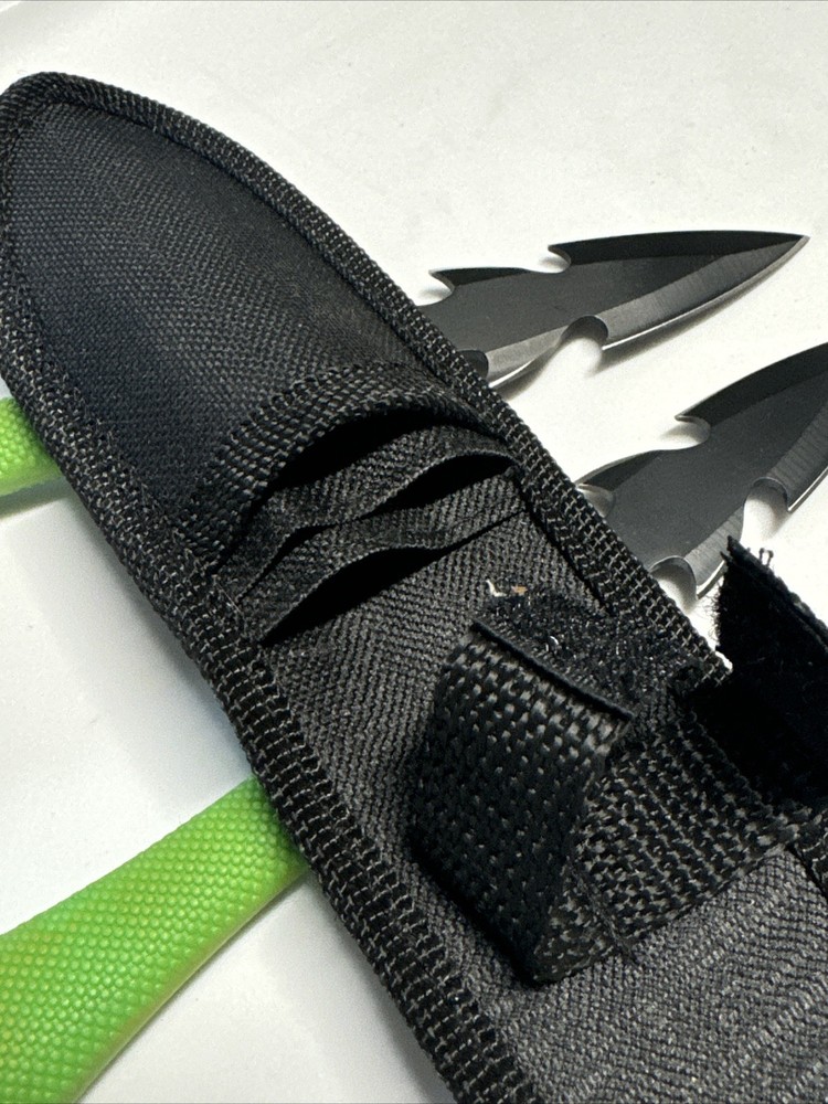 *3 PACK* Green Throwing Knives With Case
