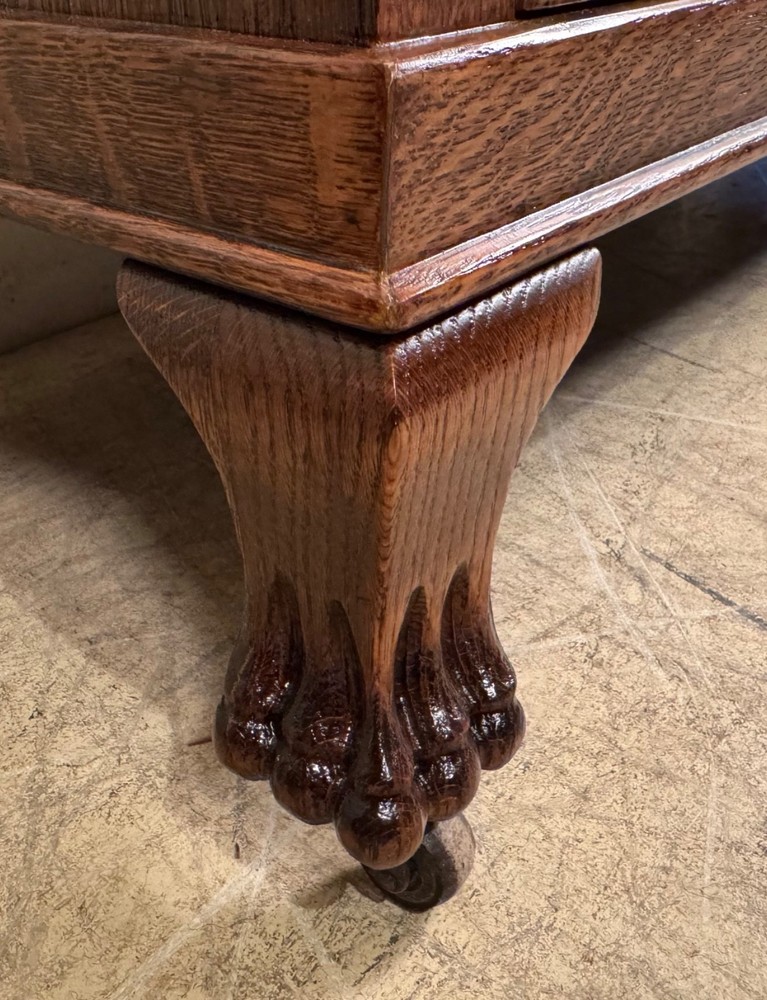Antique Oak Two-Door Bookcase