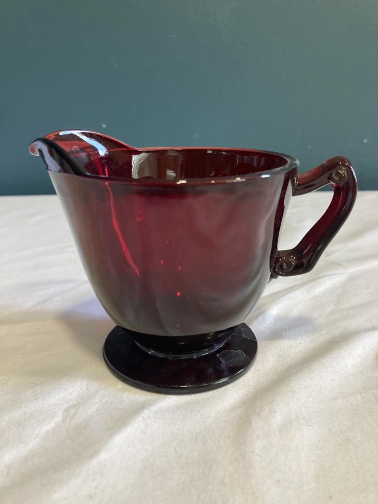 Vintage Ruby Red Glass Creamer