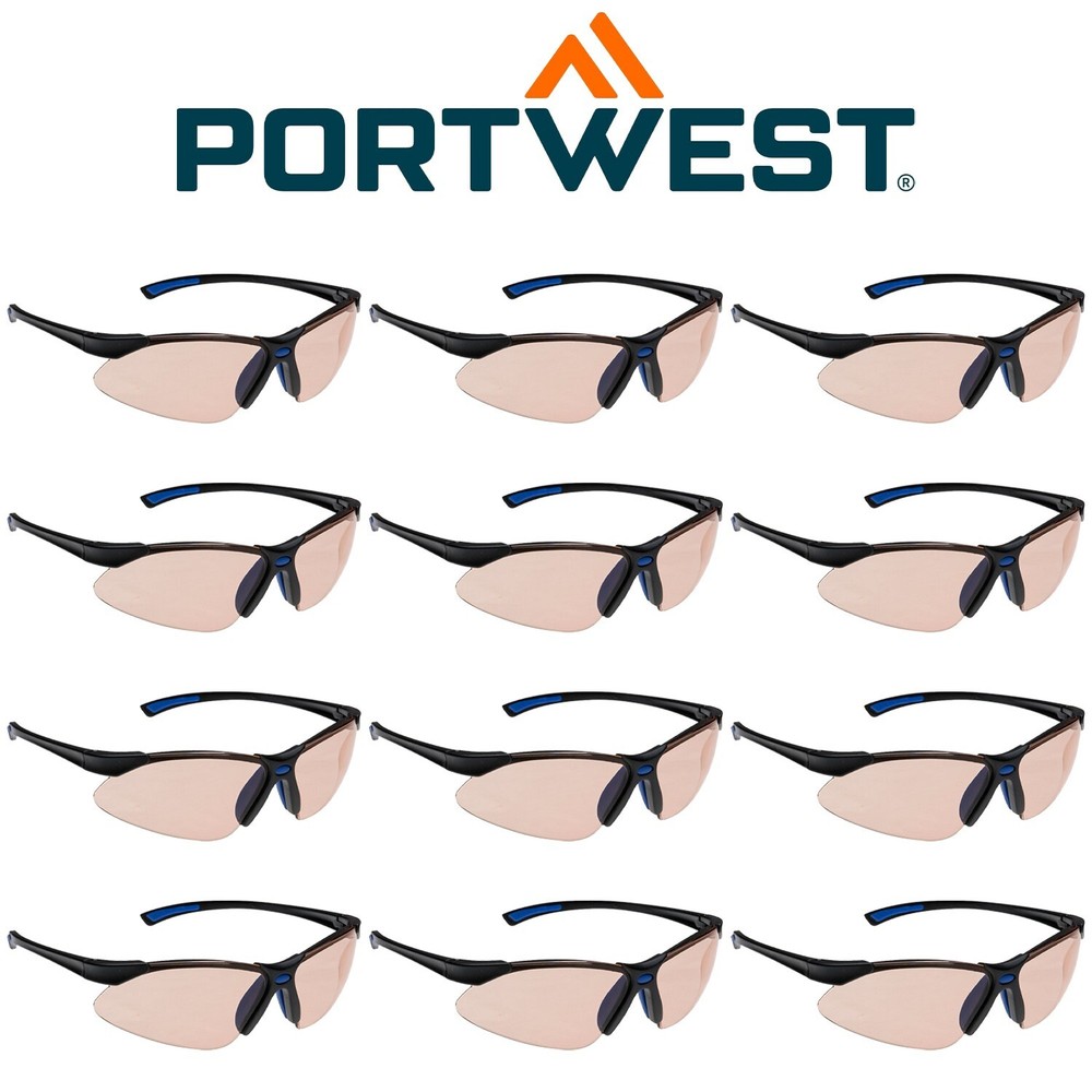 12x Portwest Blue Light Blocker Blocking Safety Protective Glasses Goggles Bulk