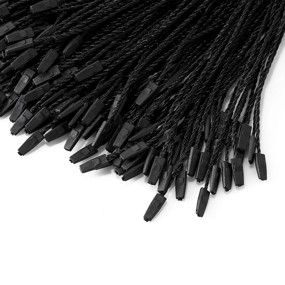 7" Black Hang Tag String Snap Lock Pin Loop Fastener for Craft Making, 1000Pcs