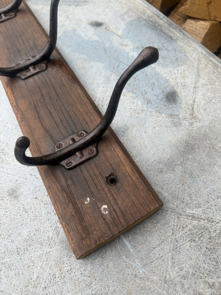 Vintage School Coat Hat Rack Hooks