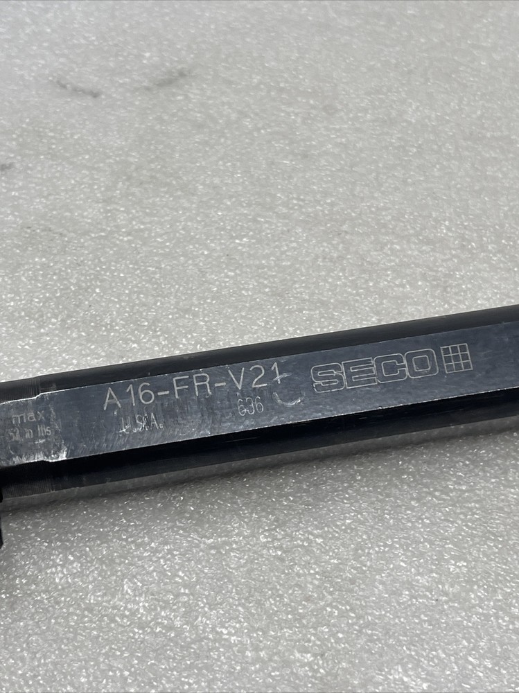 Seco A16-FR-V21 Indexable Boring Bar, 1” Shank, 8” OAL