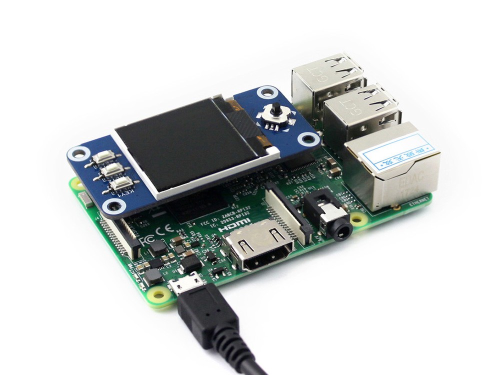 Waveshare 1.44inch LCD Display HAT for Raspberry Pi 128x128 Pixels SPI Interface