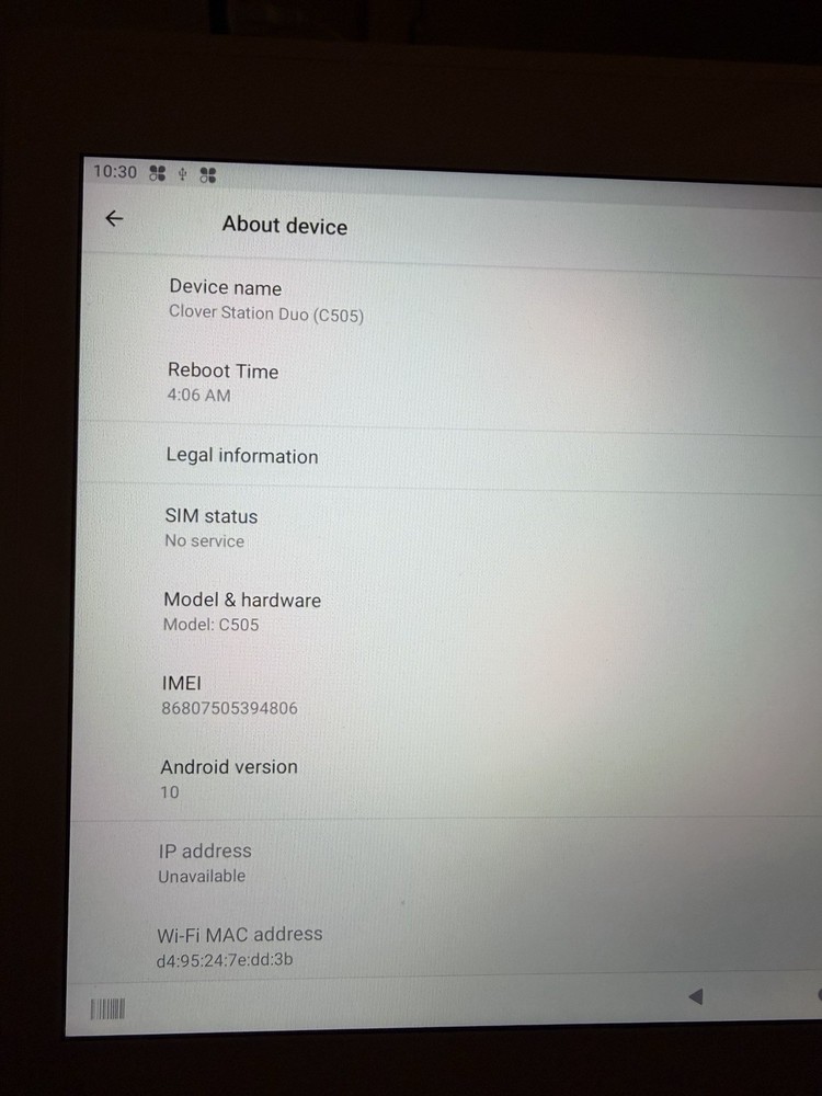 Clover POS System Touchscreen Display Receipt Printer Cash Drawer