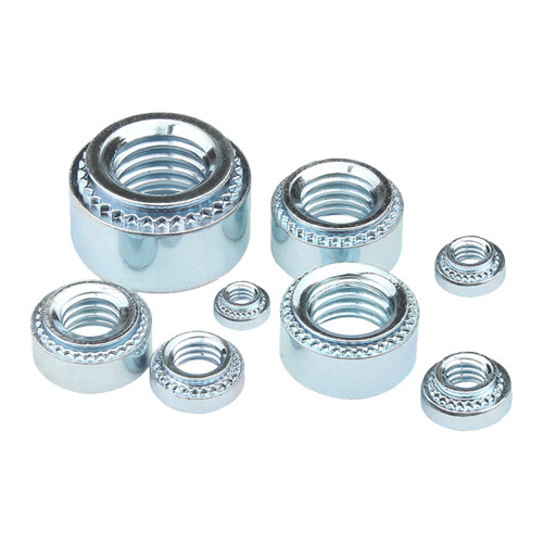 4pcs M12 carbon steel galvanized pressure riveting nuts