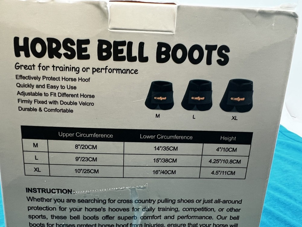 Horse Bell Boots - Size Large - One Pair - For Training or Performance