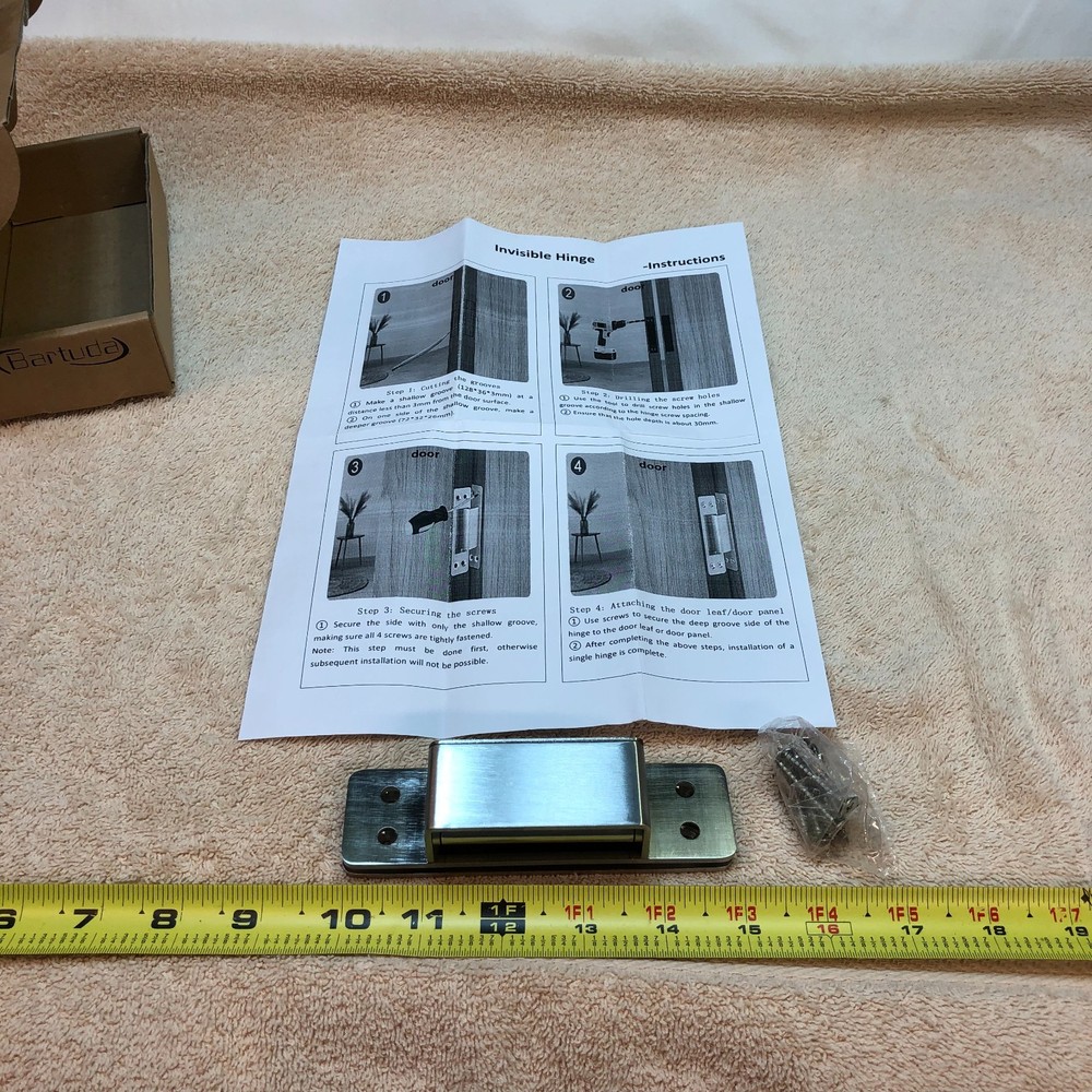 BARTUDA STAINLESS STEEL HEAVY DUTY INVISIBLE HINGE