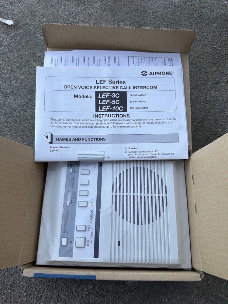 Aiphone LEF-3C Open Voice Selective Call Intercom New Open Box