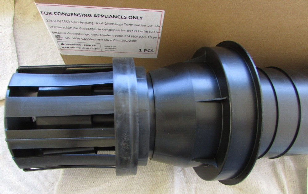 Rinnai 224356NPP Ubbink -Condensing Vertical Roof Discharge Termination Kit 20"