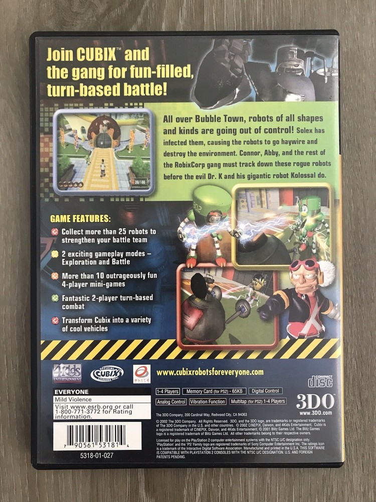 Cubix Showdown (PS2, 2002) | NO GAME | Manual + Case Only