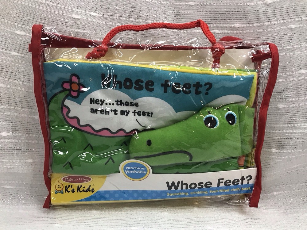 Melissa & Doug Soft Activity Baby Book Whose Feet? K's Kids Machine Washable