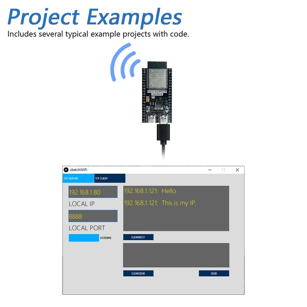 ESP32-S3-WROOM Board Lite 2 Pack Dual-core 32-bit 240 MHz Microcontroller Onb...
