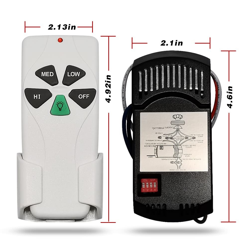 Universal Ceiling Fan Remote Control Kit, for Hunter/Harbor Breeze/Hampton Ba...