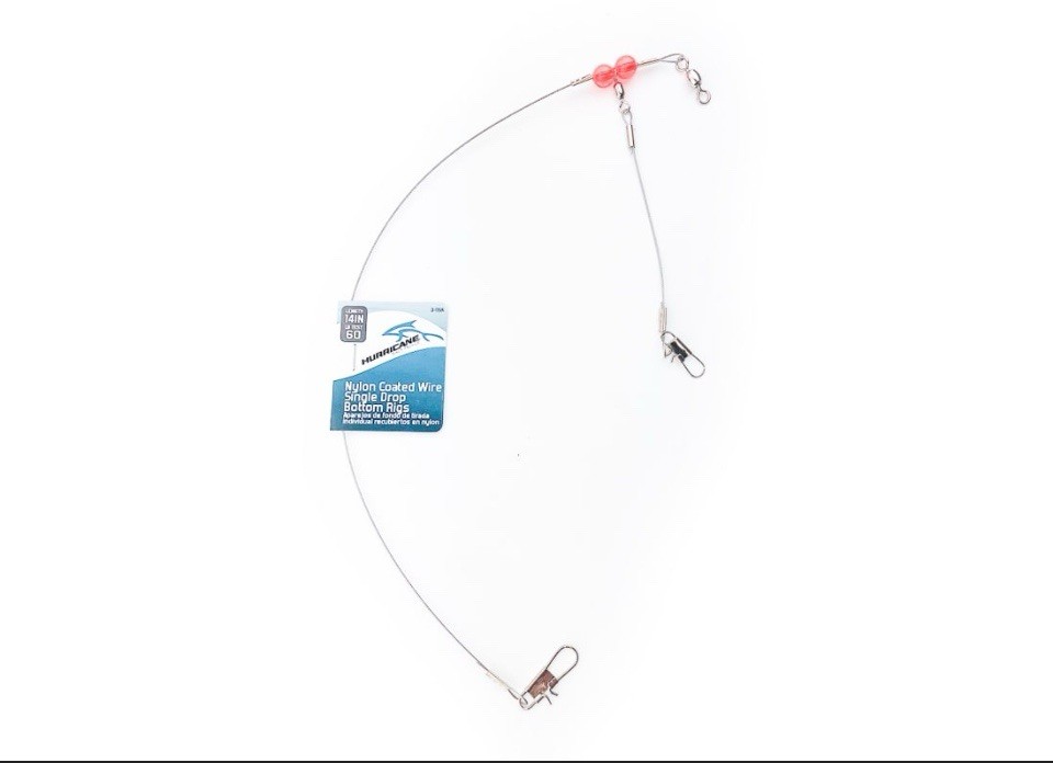 3 Packs Hurricane Nylon Coated Wire Single Drop Bottom Rigs