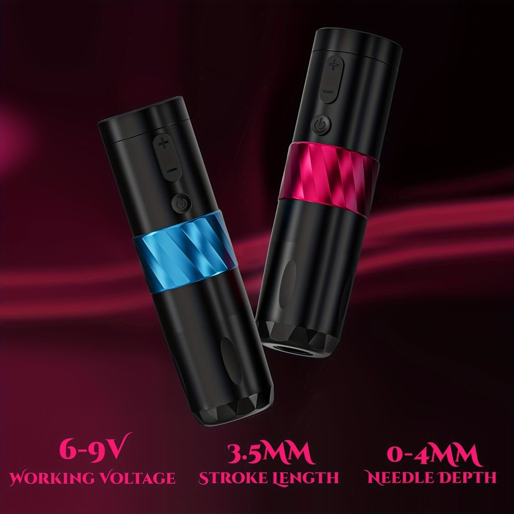 Neebol Adjustable Stroke Wireless Tattoo Pen OLED Display coreless Motor Power