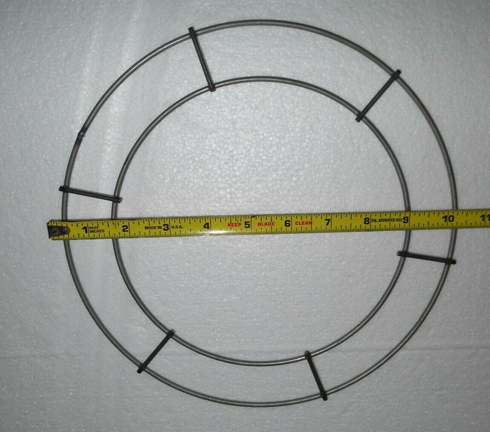 10" DOUBLE RAIL WIRE WREATH RING, (3) Rings