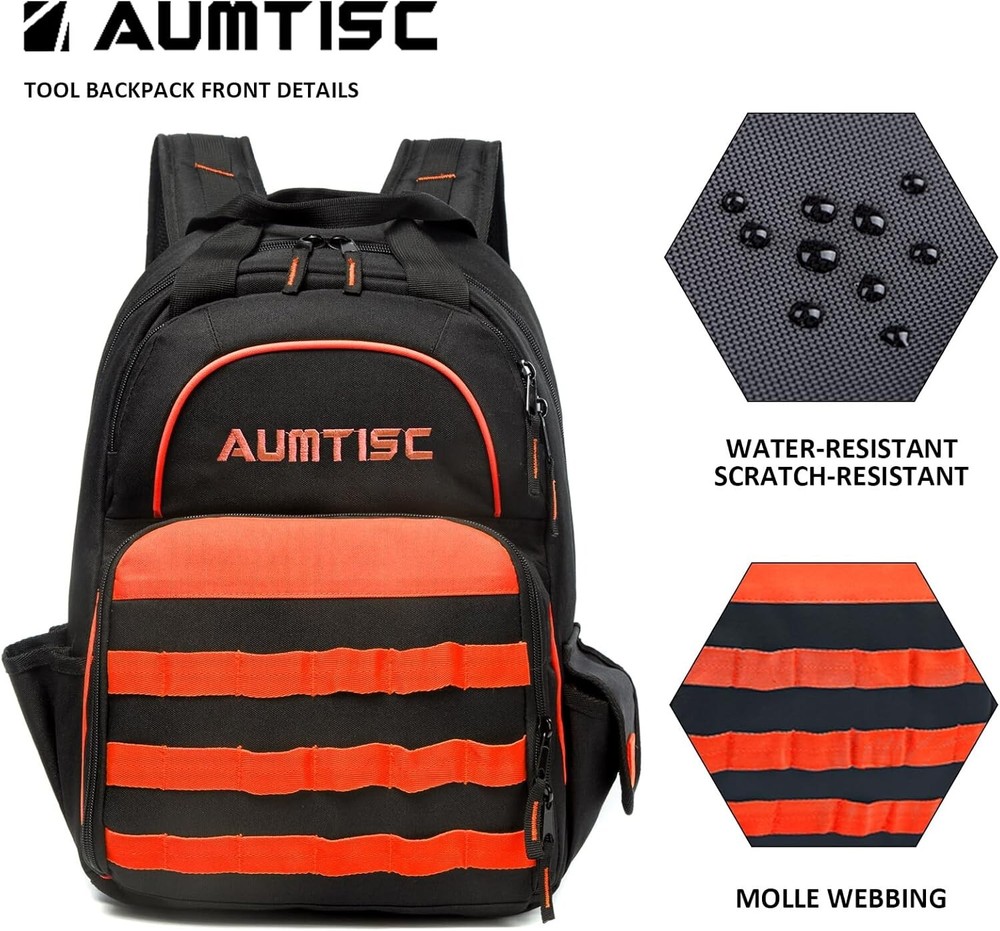 Multi-Use Tool Bag Backpack - 16'' for Electrician & Construction Professionals