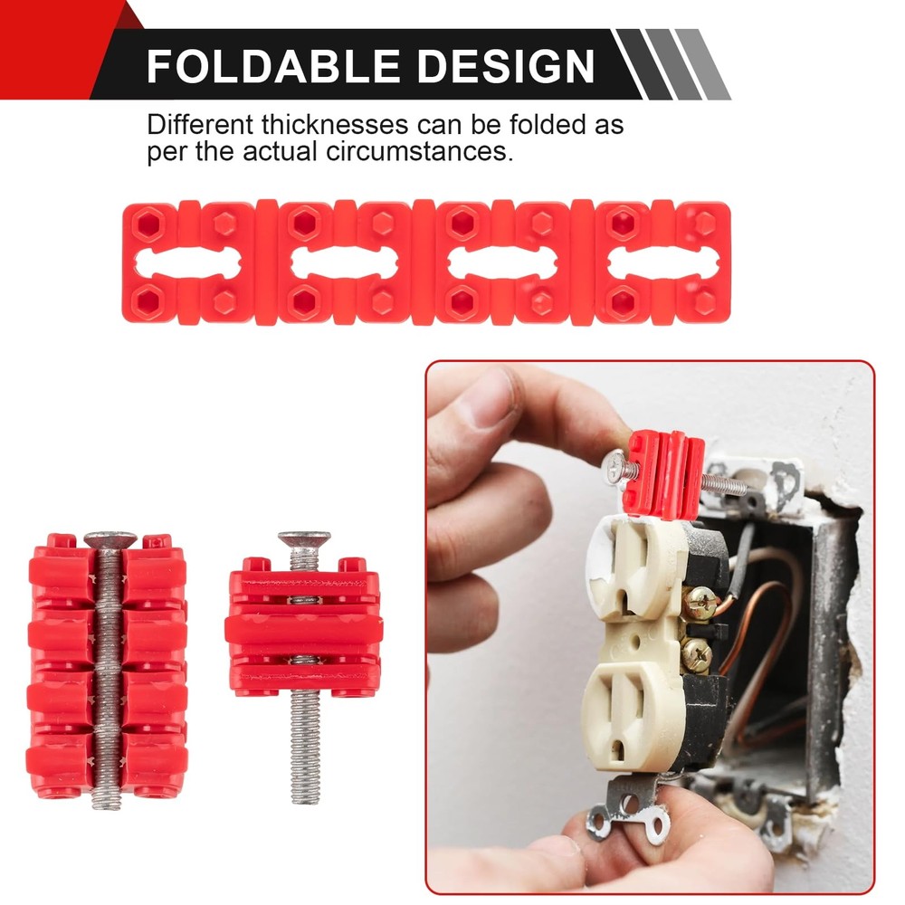Outlet Spacers for Electrical Box, 48 PCS Box 1/4 inch, Red-48