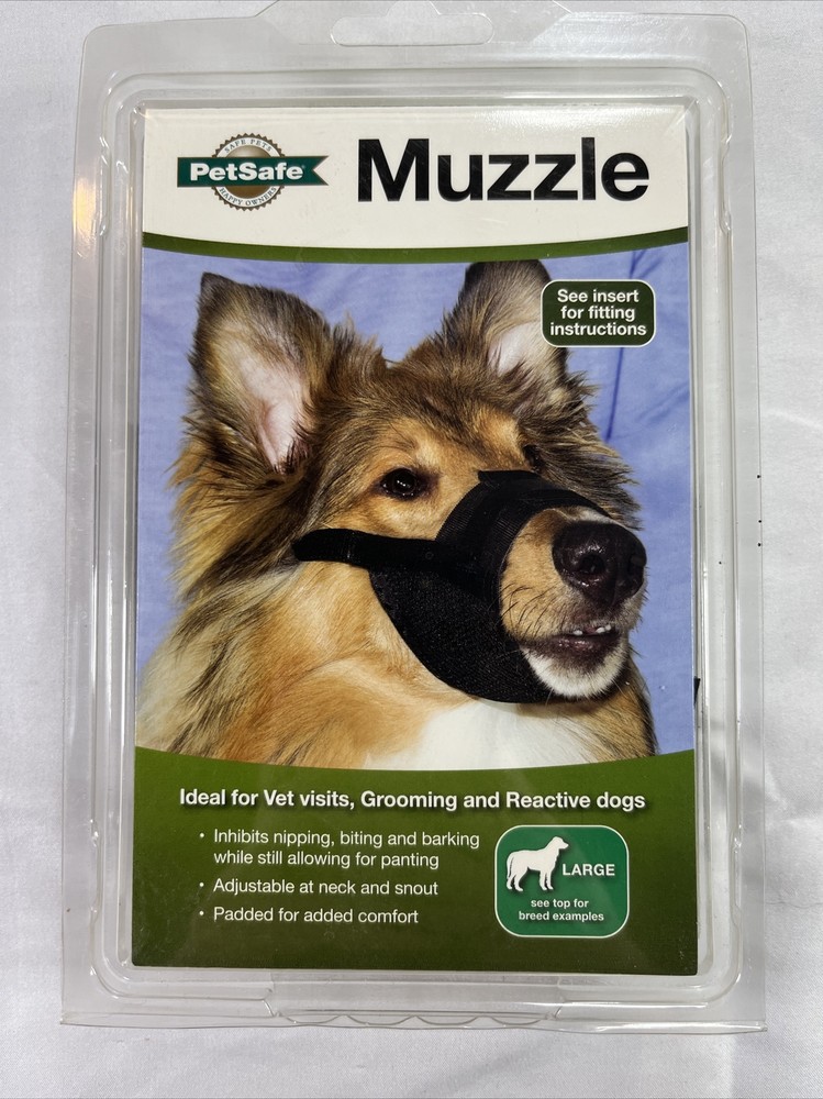 PetSafe Muzzle Padded For Comfort Adjustable @ Neck & Snout Size Large