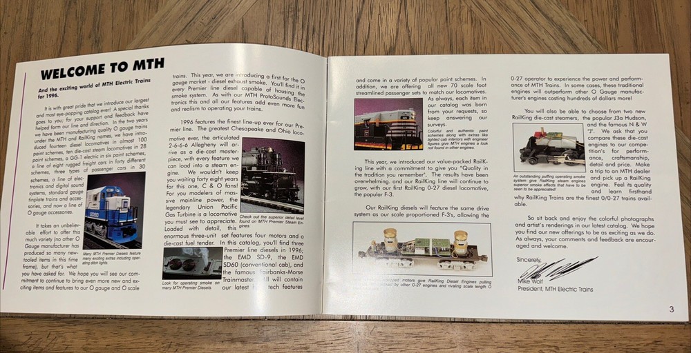 MTH Electric Trains Spring 1996 Catalog