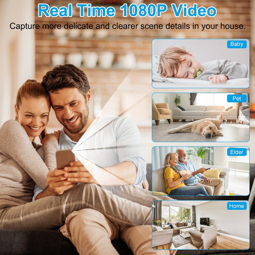 1080P 2.4G WiFi Mini Wireless Security Camera Home Security Camera Night Vision
