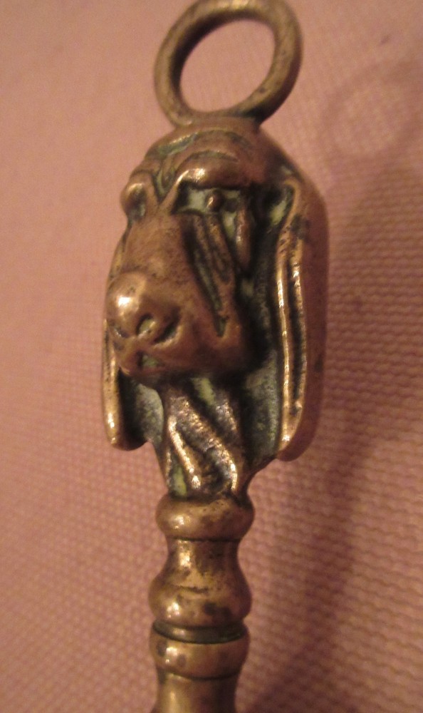 quality antique solid brass figural dog handle table restaurant crumber utencil