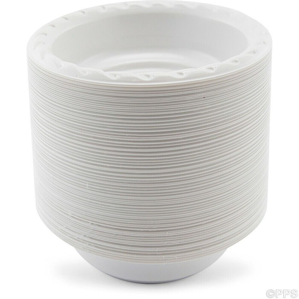 Reusable Plastic Bowls White, 15cm, 15cs