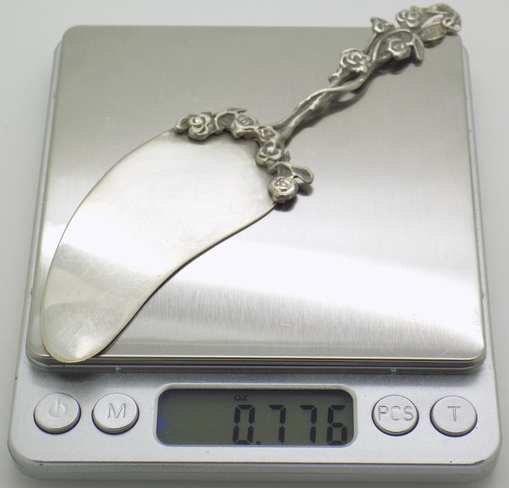 Vintage Italian Silver Small Cake Server Rose Pattern Handmade 800 Silver