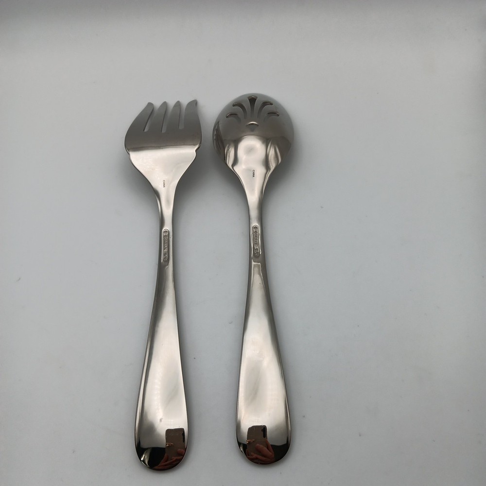 Gorham Braid Serving Hostess 2 Piece Set Spoon Fork Stainless Flatware New