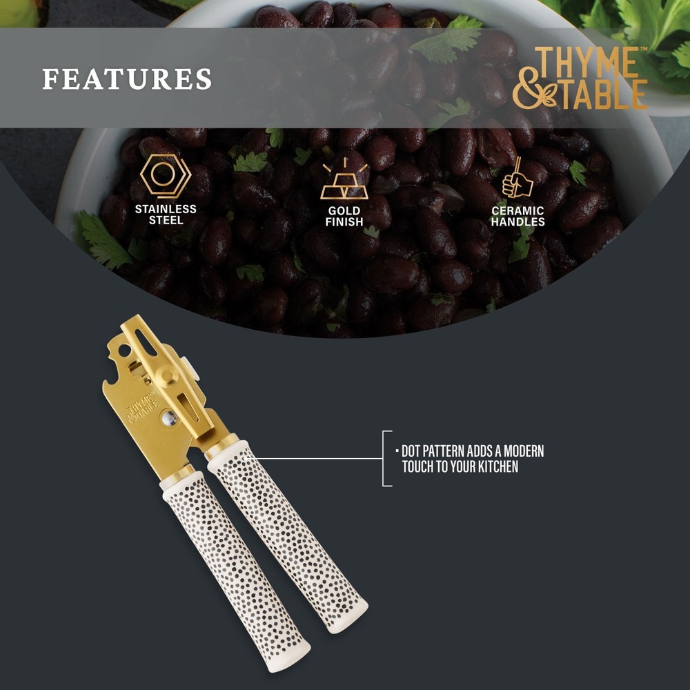 Thyme & Table Can Opener with Ceramic Dot Handle